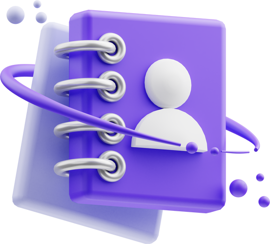 Contact book 3d illustration